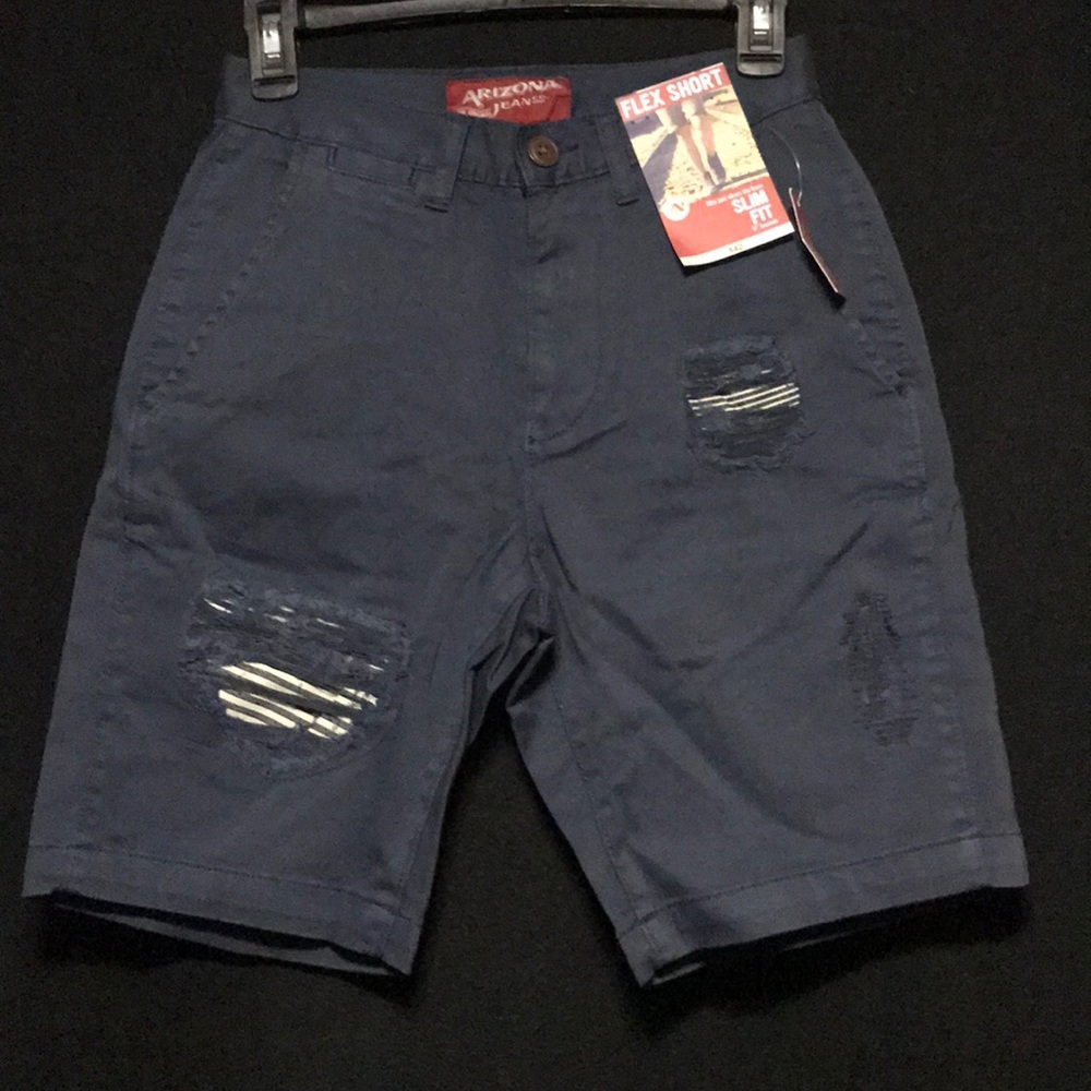 nwt blue distressed arizona chino shorts